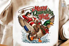 Merry Quackmas Yall Santa Duck PNG Tee Product Image 4