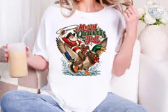 Merry Quackmas Yall Santa Duck PNG Tee Product Image 5