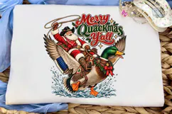 Merry Quackmas Yall Santa Duck PNG Tee Product Image 1