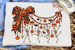 Halloween Dancing Skeletons PNG Shirt Product Image 5