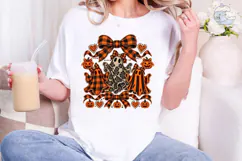 Halloween Ghost Bow Plaid PNG Shirt Product Image 4