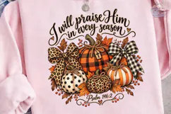 I Will Praise Him Pumpkin PNG Tee Product Image 3