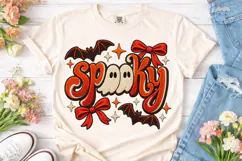 Spooky Halloween Ghost Bow PNG Shirt Product Image 2