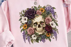 Floral Skull Boho PNG Sublimation Tee Product Image 3