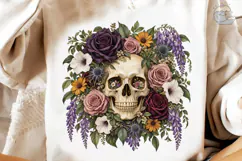 Floral Skull Boho PNG Sublimation Tee Product Image 4