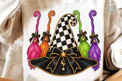 Witch Hat Broomstick Halloween PNG Tee Product Image 1