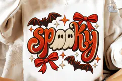 Spooky Halloween Ghost Bow PNG Shirt Product Image 4