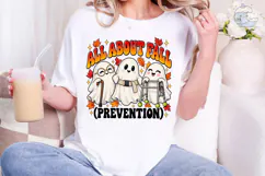 All About Fall Prevention Ghost PNG Tee Product Image 4