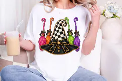 Witch Hat Broomstick Halloween PNG Tee Product Image 4