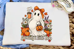 Growing a Little Boo Ghost PNG Shirt Product Image 5