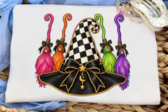 Witch Hat Broomstick Halloween PNG Tee Product Image 5