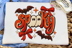 Spooky Halloween Ghost Bow PNG Shirt Product Image 5