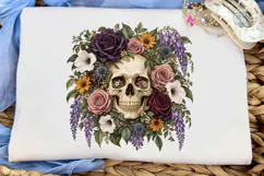 Floral Skull Boho PNG Sublimation Tee Product Image 5