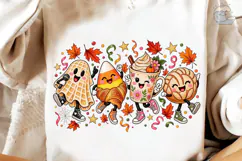 Fall Halloween Cute Characters PNG Tee Product Image 4