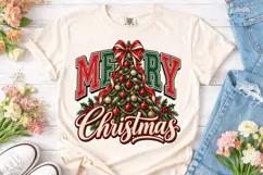 Merry Christmas Tree PNG Shirt Design Product Image 2