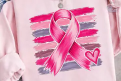Breast Cancer Awareness Ribbon PNG Tee Product Image 3