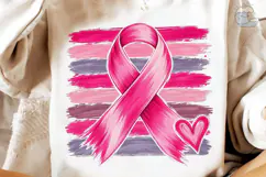 Breast Cancer Awareness Ribbon PNG Tee Product Image 4