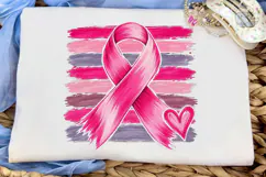 Breast Cancer Awareness Ribbon PNG Tee Product Image 5