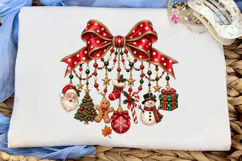 Christmas Bow Charms PNG Shirt Design Product Image 5