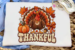 Thankful Turkey Thanksgiving PNG Shirt Product Image 5