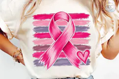 Breast Cancer Awareness Ribbon PNG Tee Product Image 6