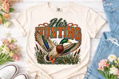 He's Hunting Mallard Duck PNG Shirt Product Image 2