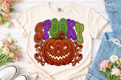 Spooky Pumpkin Halloween PNG Shirt Product Image 2