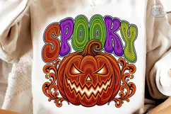 Spooky Pumpkin Halloween PNG Shirt Product Image 4