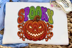 Spooky Pumpkin Halloween PNG Shirt Product Image 5