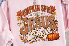 Pumpkin Spice Jesus Christ PNG Shirt Product Image 3