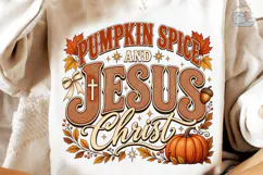 Pumpkin Spice Jesus Christ PNG Shirt Product Image 4