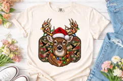Christmas Deer Santa Hat PNG Sublimation Product Image 2