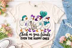 Check On Friends Duck PNG Tee Design Product Image 2