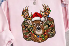 Christmas Deer Santa Hat PNG Sublimation Product Image 3