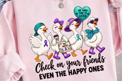 Check On Friends Duck PNG Tee Design Product Image 1