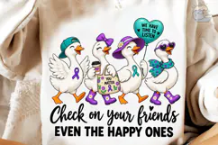 Check On Friends Duck PNG Tee Design Product Image 3