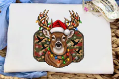 Christmas Deer Santa Hat PNG Sublimation Product Image 5