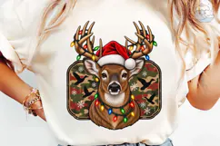 Christmas Deer Santa Hat PNG Sublimation Product Image 6