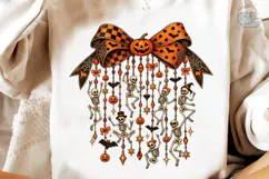 Halloween Skeleton Bow PNG Shirt Design Product Image 4