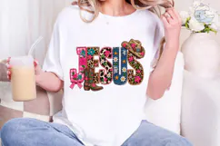Jesus Western Floral PNG Sublimation Tee Product Image 1