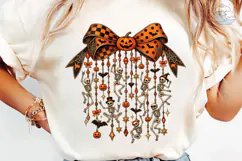 Halloween Skeleton Bow PNG Shirt Design Product Image 6