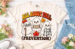 Fall Prevention Ghost PNG Nurse Shirt Product Image 2