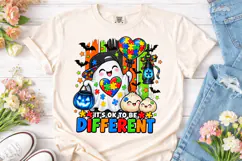 Autism Halloween Ghost PNG Shirt Design Product Image 2