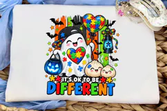 Autism Halloween Ghost PNG Shirt Design Product Image 6