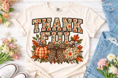 Thank Full Pumpkin Fall PNG Shirt Design Product Image 2