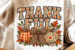 Thank Full Pumpkin Fall PNG Shirt Design Product Image 4