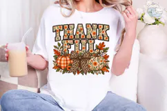 Thank Full Pumpkin Fall PNG Shirt Design Product Image 5