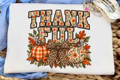 Thank Full Pumpkin Fall PNG Shirt Design Product Image 6