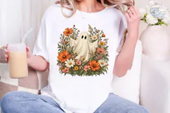 Cute Ghost Flower PNG Sublimation Design Product Image 1