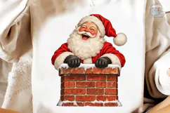Santa Chimney PNG Sublimation Design Product Image 1